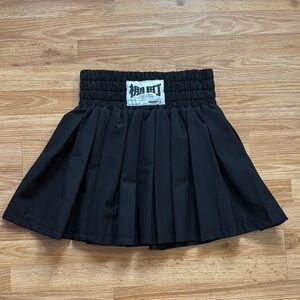Black Pleated Mini Skirt